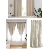 Max Starry Series Bedroom Finished Curtains Gauze Drapes Roman Shade Beige