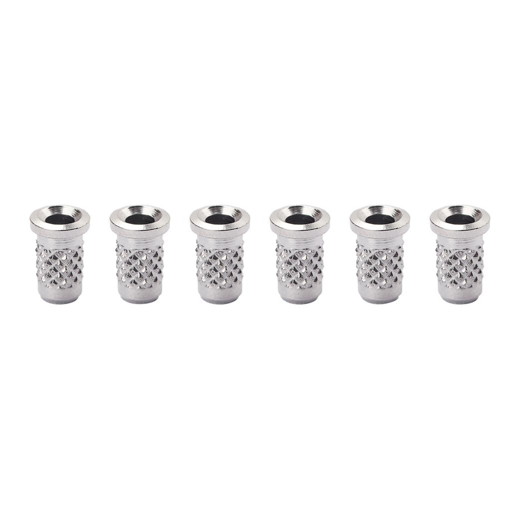 Max 6pcs Silver Guitar Mounting Ferrules Metal Bushings Bass Guitar Accessory