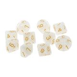 Maxbell Pack of 10pcs Pearl White D10 Ten Sided Game Dice D&D TRPG Games Party Supplies Toys