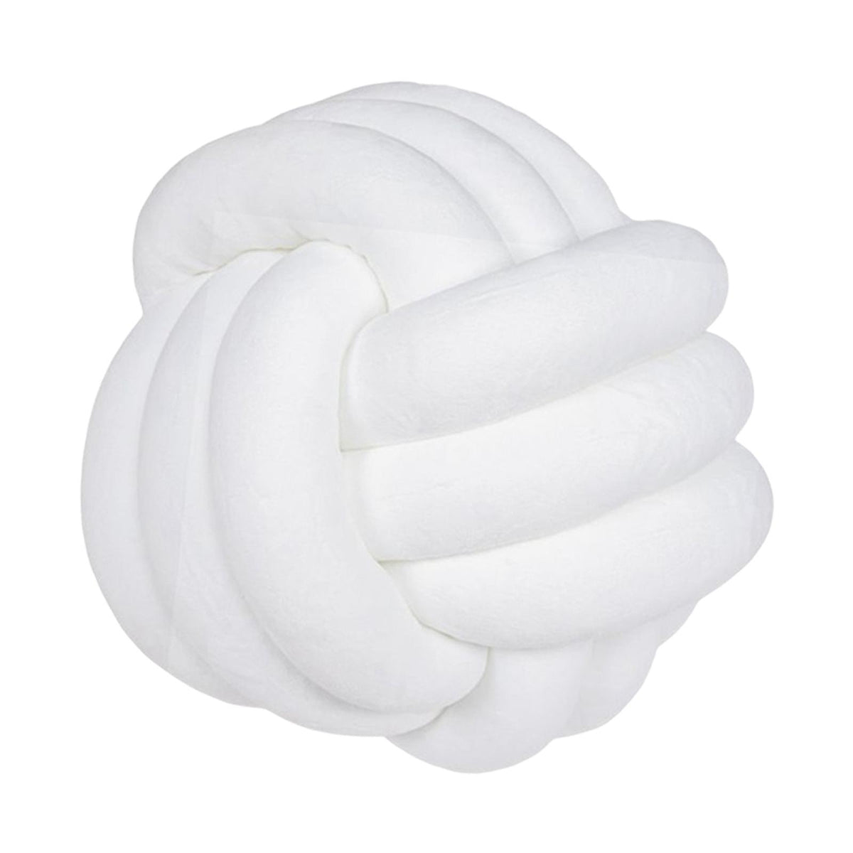 Maxbell Round Knot Ball Pillow Round Photography Props for Home Decoration 22cm White