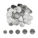 Max Maxb 100Pcs/set Poker Chips 5 10 20 50 100 Coin Casino Game Pirate Coins silver