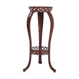 Maxbell Iron Art Flowerpot Shelf Planter Storage Display Stand Height 80cm Round Brown