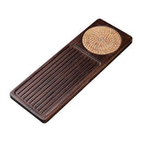 Maxbell Traditional Bamboo Wood Tea Serving Tray for Travel  Walnut S