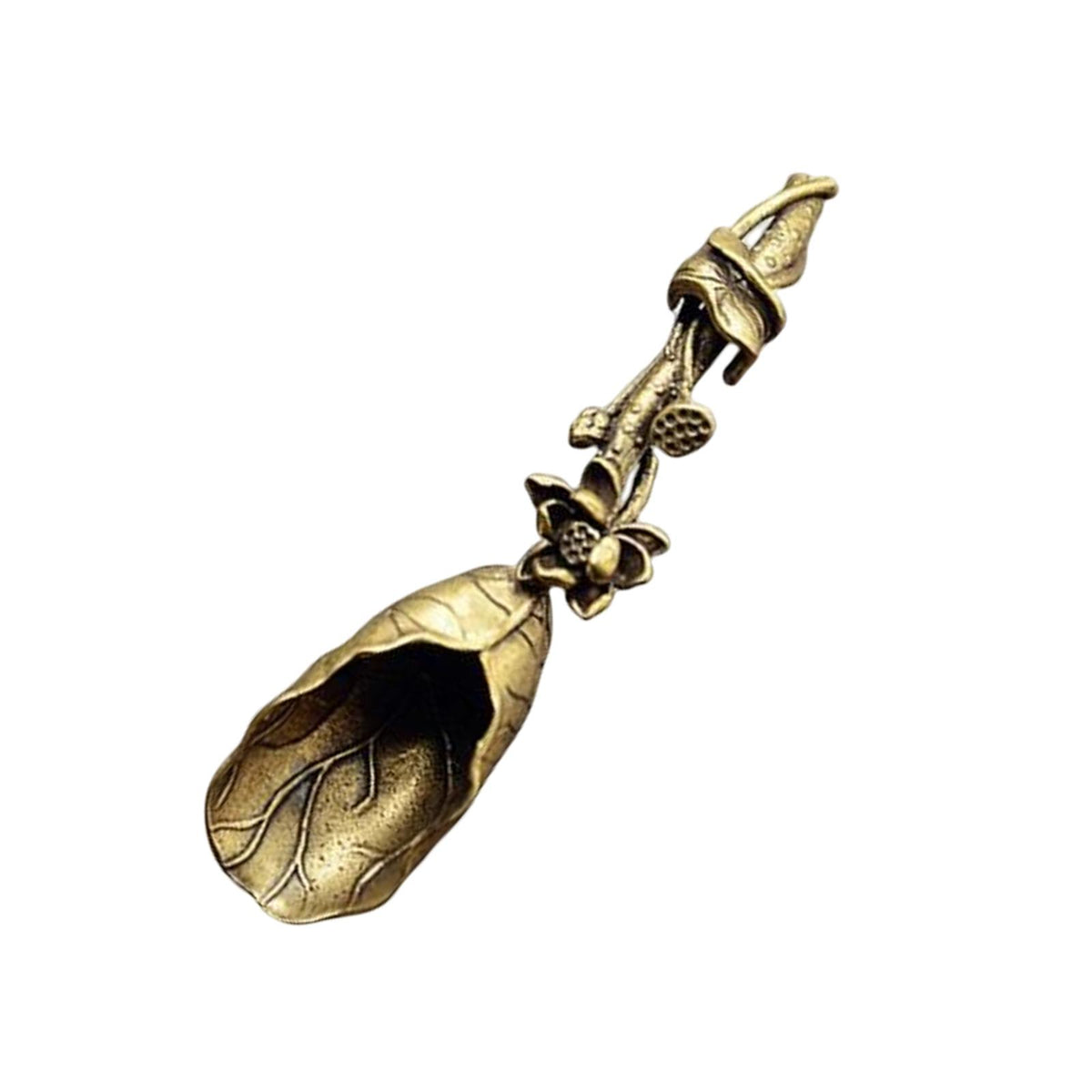 Maxbell Tea Spoon Shovel Brass Delicate Accessories for Tea Ceremony Home Restaurant