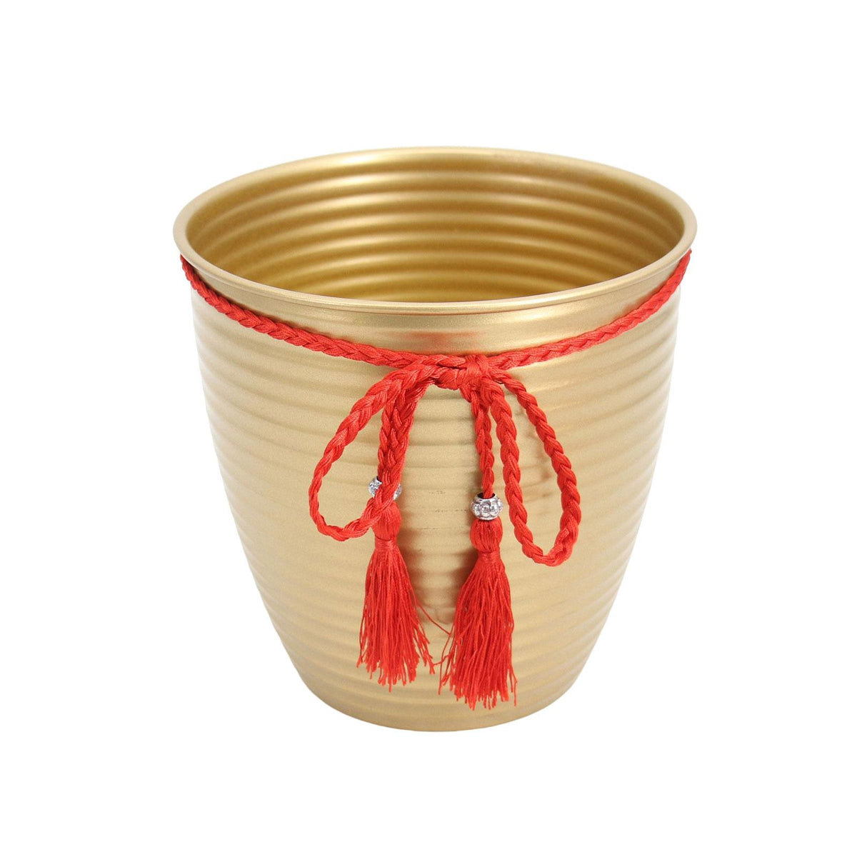Maxbell Metal Vase Decorative Bucket Vase Household Flowers Pot for Decor Aureate