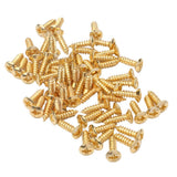 Max Maxb 100pcs Bass Guitar Pickguard Screws For Electric Guitar Bass 3x12mm Golden