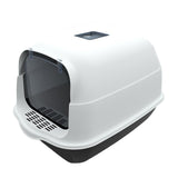 Maxbell Hooded Cat Litter Box Enclosed Cat Toilet Removable Cat Litter Tray Durable Black