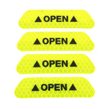 Max Maxb 4 Pieces Safety Reflective Open Sign Warning Mark Car Door Stickers Yellow