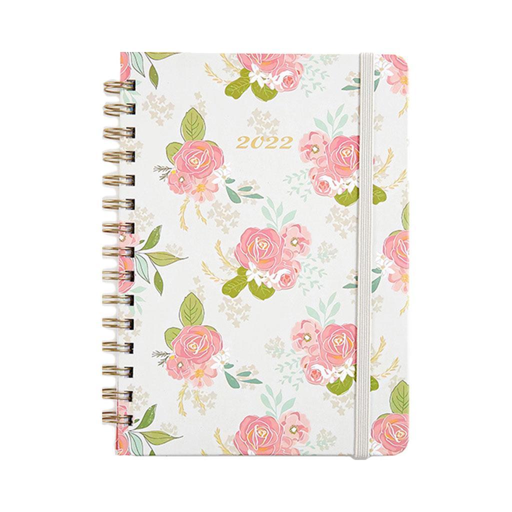 Maxbell 2022-2023 Planner Bloom Spiral Daily Planners for Passion/Goal Organizer pink roses