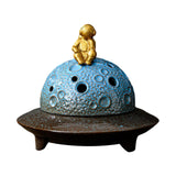 Maxbell Astronaut Incense Holder Burner UFO Censer for Hotel Relaxation Office