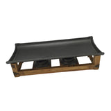 Maxbell Grill Pan Griddle Plate with Wooden Shelf for Picnic Alcohol Heated Barbecue Large