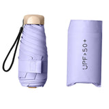 Maxbell Mini Sun Protection Umbrella with Case for Men and Women Sturdy Car Umbrella Light Purple