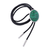 Maxbell Cowgirl Bolo Tie Necktie Adjustable with Pendant for Hoodies Anniversary Green Color Black Stripes