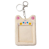 Maxbell Portable Plush Photocard Holder Keychain Protection Sleeve for Purse Handbag Cat