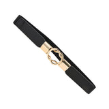 Maxbell Fashion Women Belt Wide Waistband Casual Waist Chain Party Dress PU Leather black