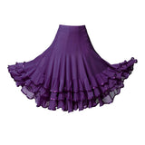 Max women Ballroom Waltz Dance expansion Skirt Tango Training Dress  Purple