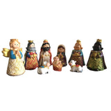 Maxbell Maxbell 9 Pieces Christmas Nativity Set Resin Crafts Decorations Collection Gifts