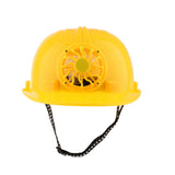 Maxbell Solar Powered Safety Helmet Work Cap Hat Head Protect with Cooling Fan Yellow