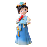 Maxbell Traditional Chinese Girls Statue Sculpture Entryway Window Resin Figurines Candied Haws