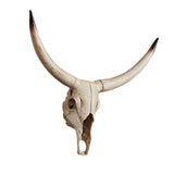 Maxbell Resin Long Horned RAM Decor Skull Wall Mount Skull Decor for Home Office B 50x45x9.5cm