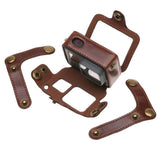 Maxbell PU Leather Protective Carry Case for GoPro Hero 6 5 Accessories Housing Bag  Coffee