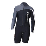 Maxbell Diving Suit Long Sleeve Front Zip for Water Sports Scuba Diving Snorkeling Black Grey 2XL