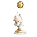 Maxbell Elephant Statues Animals Figurines Resin Crafts for Home Porch gray 45cm