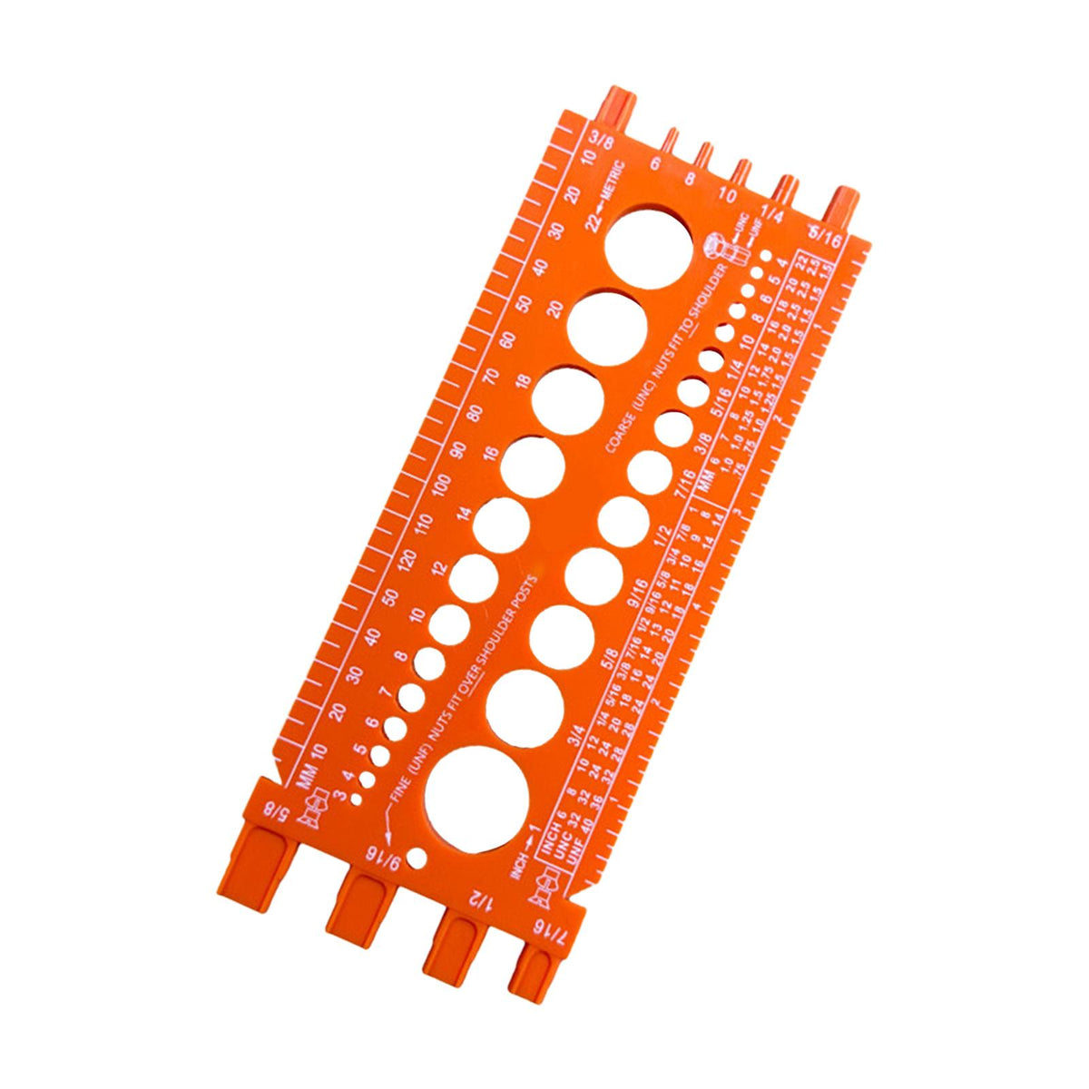 Maxbell Drill Bit Gauge Compact Portable Easy to Carry Multipurpose Measurement Tool Orange