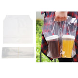 Maxbell 50x Take Out Bag Cup Party Pouch Embossed Clear Plastic Beverage Packaging C