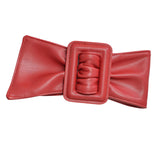 Maxbell Wide Waist Belt Cinch PU Leather Band for Women Ladies Dress Accessories Red