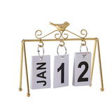 Maxbell Desk Calendar, Flip Calendar Perpetual Desktop Calendar for Farmhouse Office Gold