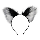 Maxbell Cat Fox Ear Hair Hoop Hair Band Headwear Novelty for Women Girls Photo Props White Black