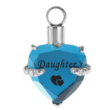 Maxbell Love Heart Blue Crystal Urn Memorial Ash Keepsake Cremation Pendant husband