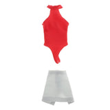 Maxbell 1/6 Female Halter Sleeveless Shirt Mini Skirt for 12'' Action Figures B