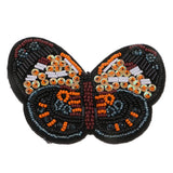 Max Embroidered Butterfly Sequin Beaded Patches Appliques DIY Craft Orange
