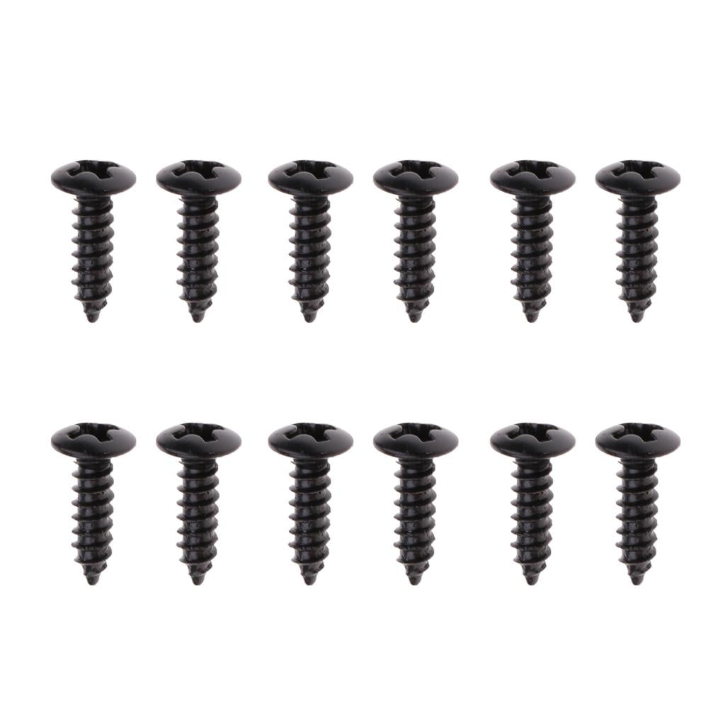 Maxbell 12pcs Pickguard Screws for Guitar Fender Strat Tele - Black