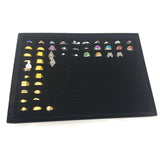 Max Velvet Ring Trays Pads for Jewelry Showcase Home Counter Organization Black