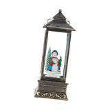 Maxbell Rotating Lantern Glittering Christmas Music Box Crafts Decor Bronze Snowman