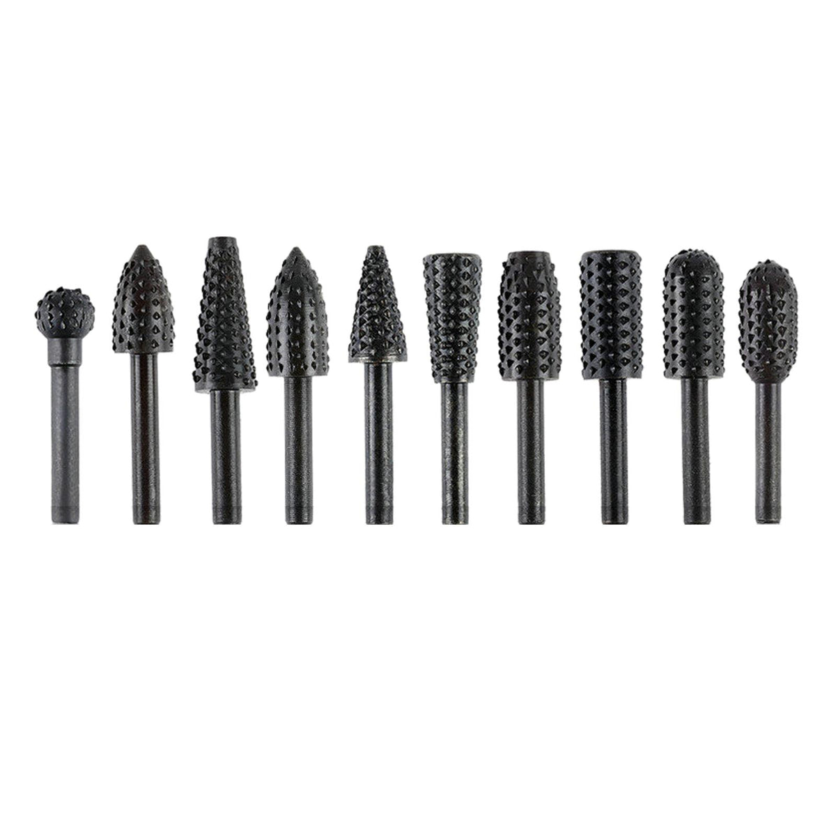Maxbell 10x Steel Rotary Burr Set Rotary Drill Shank Drill Set for Metal Craving