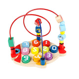 Maxbell Wooden Bead Maze Number Matching Playset Educational Montessori Toy for Kids