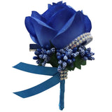 Max Stimulation Rose Flower Brooch Pin Wedding Corsage Pin Saphire