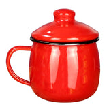 Maxbell Enamel Drinking Mug Tea Cup Juice Cup for Office Kitchen Picnic Red