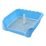 Maxbell Pet Cat Training Toilet Tray Detachable Lattice Dogs Toilet for Indoor Blue Small