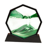 Maxbell Moving Sand Art Picture Flowing Sand Painting Quicksand Artistic Landscape Black Frame Green