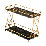 Maxbell Iron Cosmetic Storage Rack Storage Box Organizer for Bathroom Countertop Black