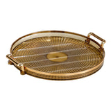 Maxbell Serving Tray Dessert Tray Platter for Cabinet Kitchen Countertop Living Room Amber