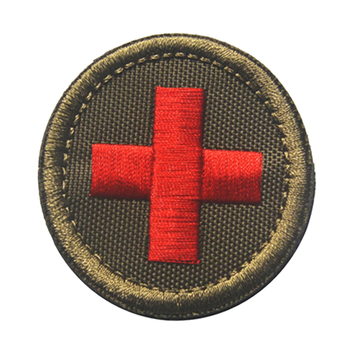 Maxbell Red Cross Patch Nurse Durable Fastener for Mountaineering Fishing Hunting Green