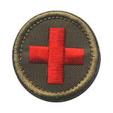 Maxbell Red Cross Patch Nurse Durable Fastener for Mountaineering Fishing Hunting Green