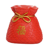 Maxbell Money Bag Statue Figurine Desktop for New Year Home Decorations Restaurant Red