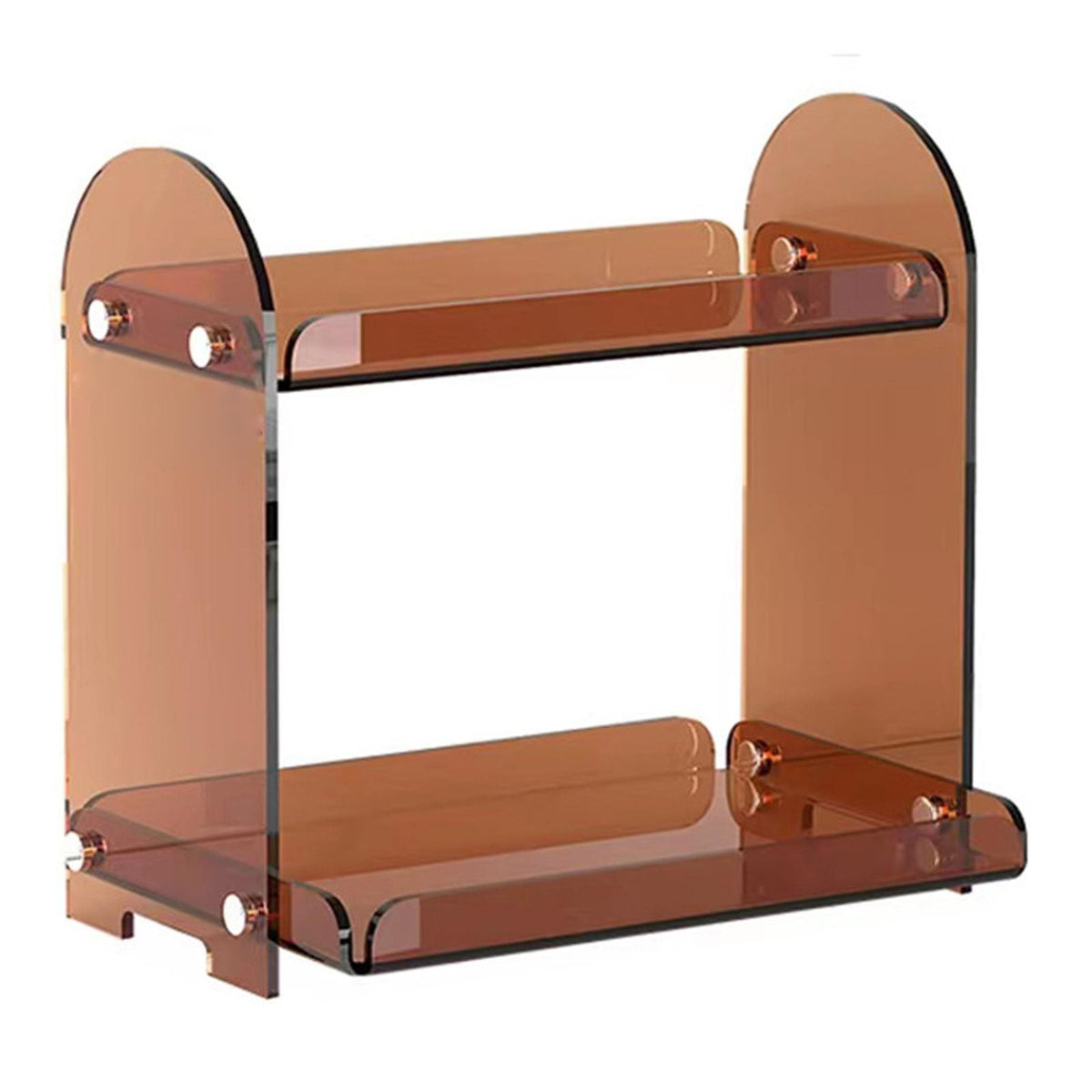Maxbell 2 Tiers Makeup Perfume Organizer Display Stand Shelf for Dresser Kitchen Brown